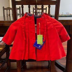 NWT Vintage London Fog Baby Girl Fleece Lined Raincoat